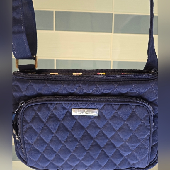 Vera Bradley Quilted Navy Shoulder Bag - Picture 2 of 11